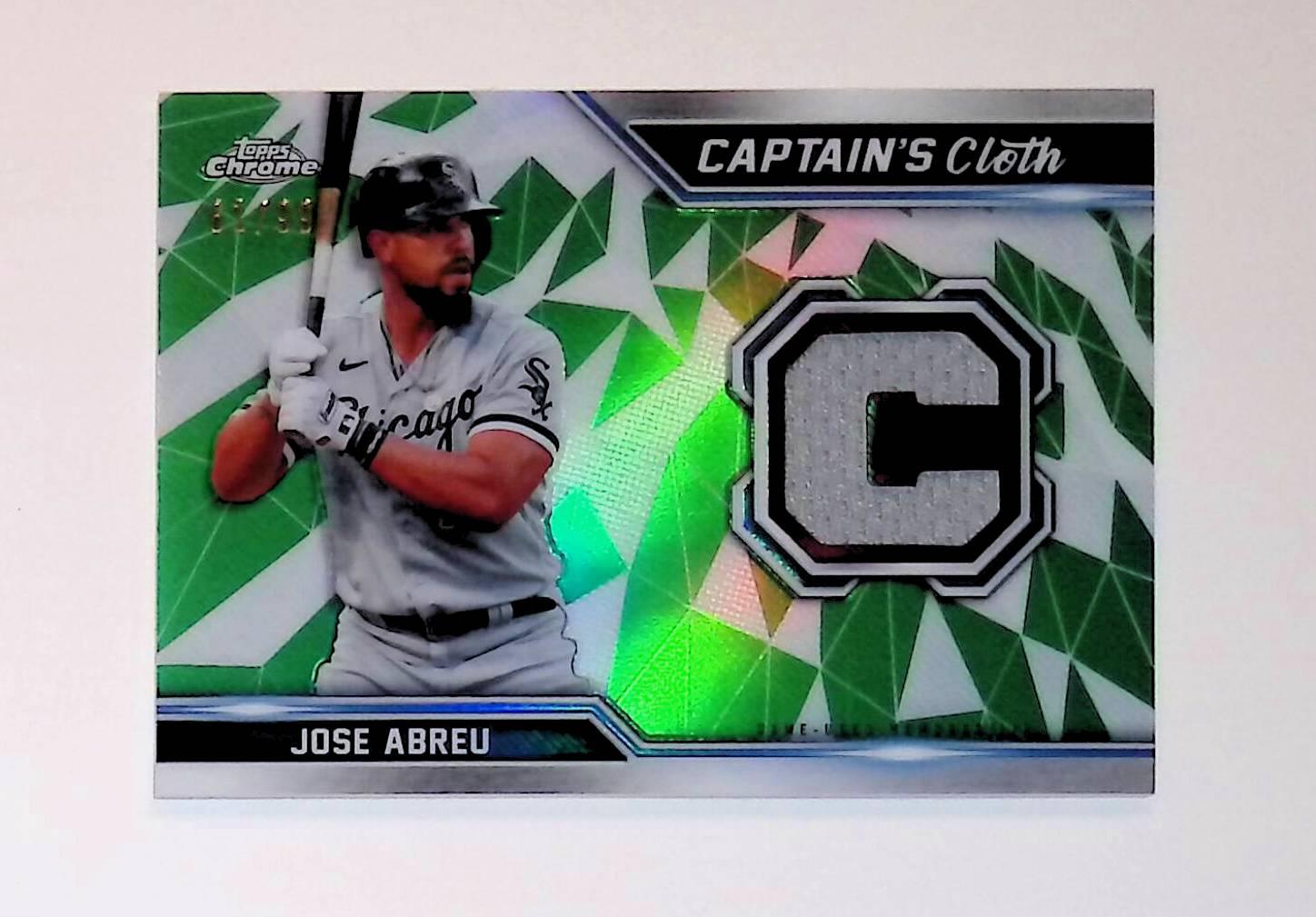 2021 Topps Chrome Captains Cloth Relic Green Refractor #CCR-JAB Jose Abreu - LoCo Collectables