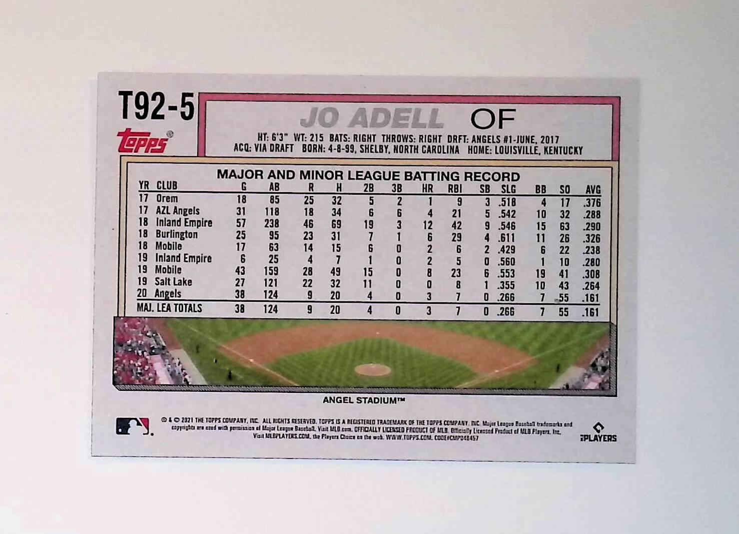 Jo Adell 2021 Topps Update '92 Topps Redux #T92-5 (Rookie Card) - LoCo Collectables