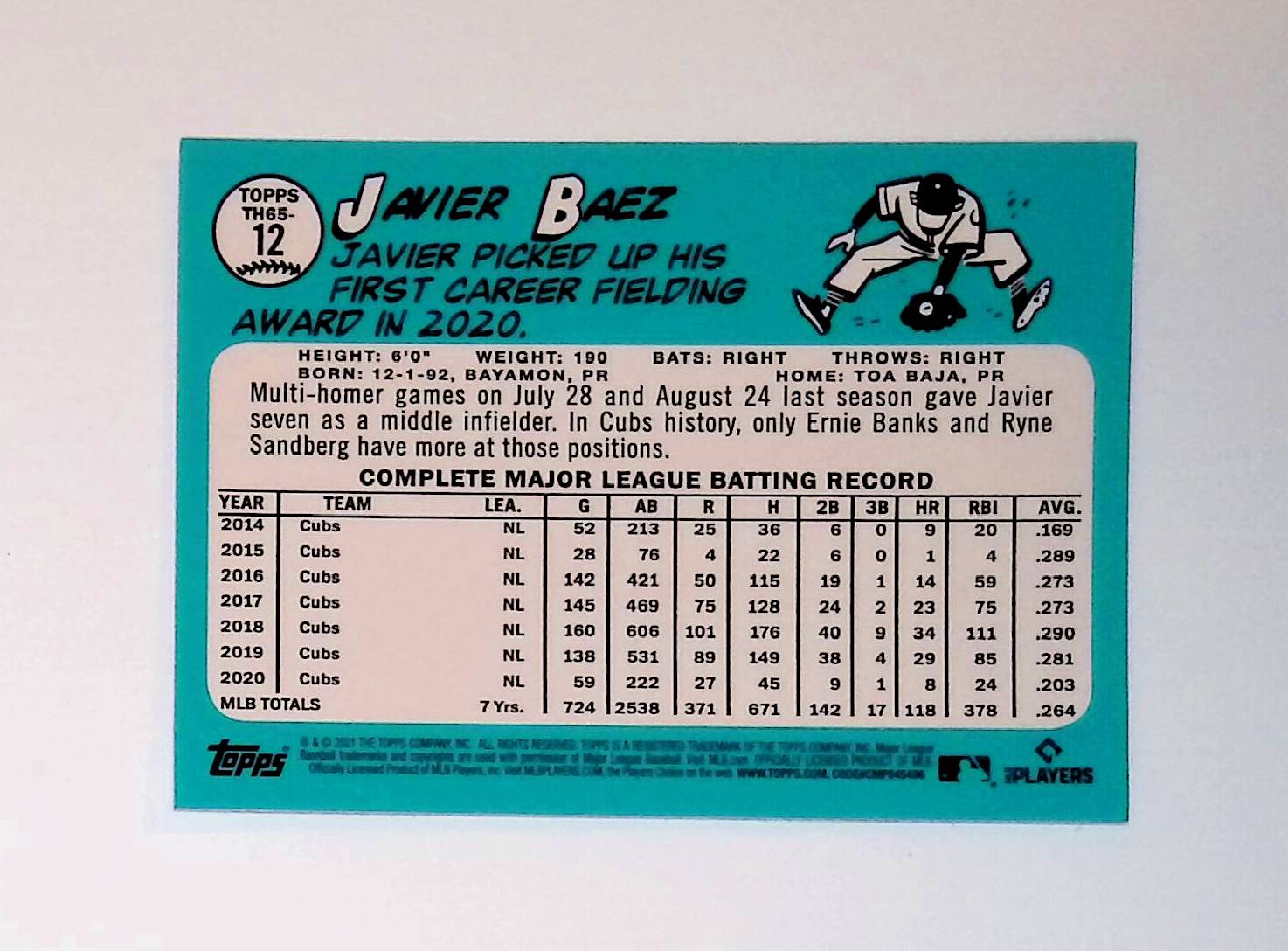 Javier Baez 2021 Topps '65 Topps Redux Chrome #TH65-12 - LoCo Collectables