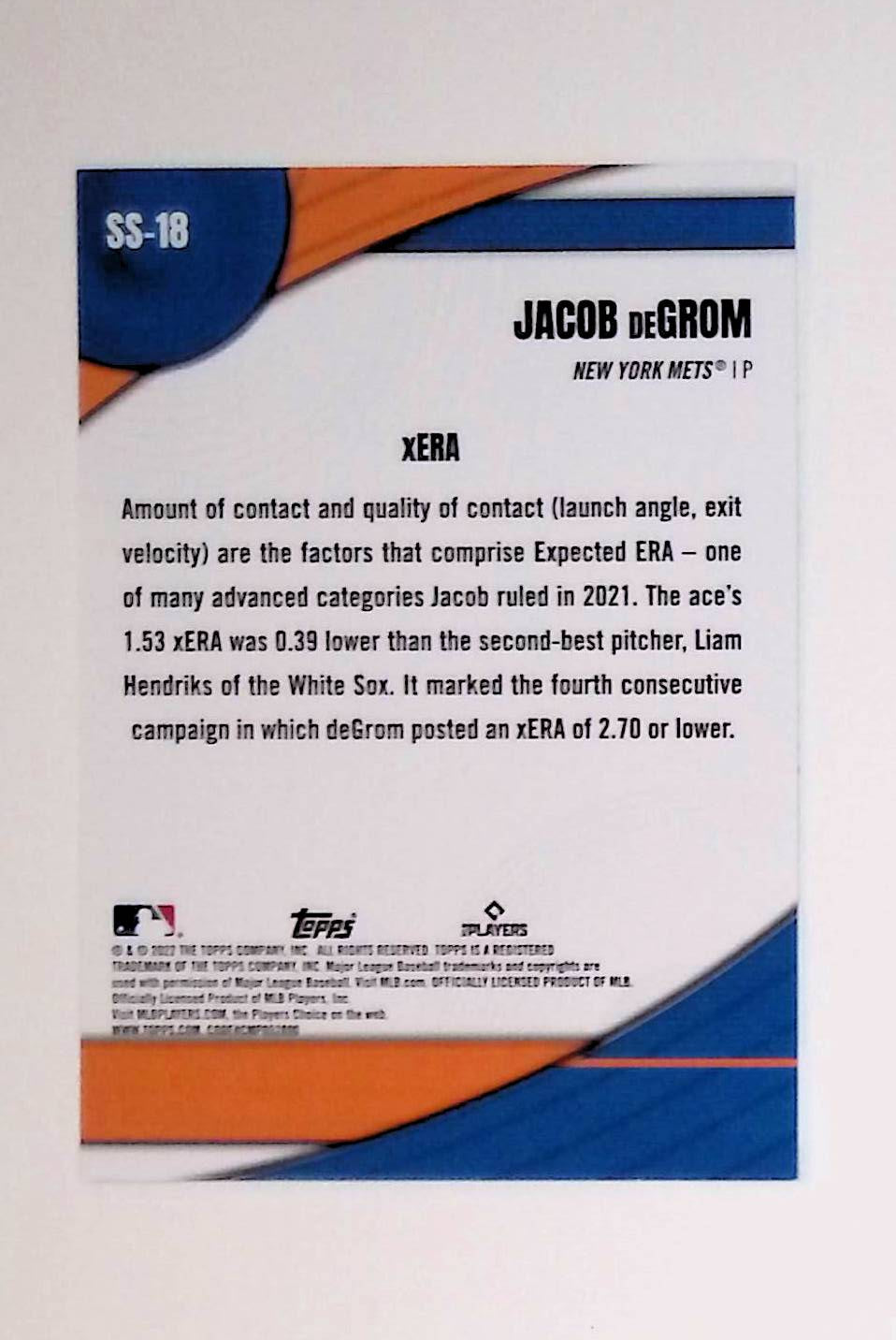 Jacob DeGrom 2022 Topps Significant Statistics #SS-18 - LoCo Collectables