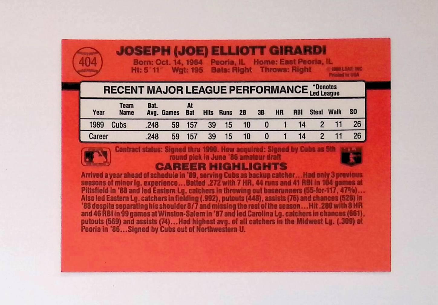 Joe Girardi 1990 Donruss #404 (Rookie Card) - LoCo Collectables