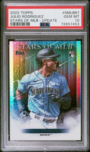 Julio Rodriguez 2022 Topps Stars of MLB #SMLB-87 (Rookie Card), PSA 10 GEM MINT - LoCo Collectables