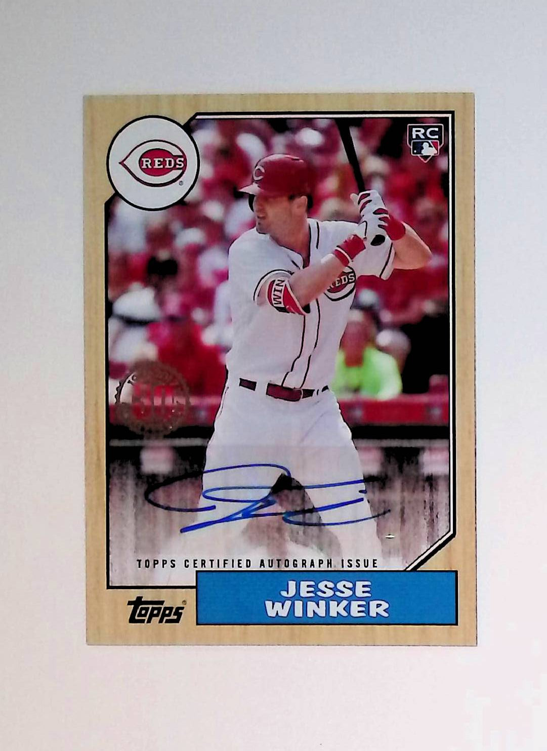 Jesse Winker 2017 Topps Update '87 Topps Autographs #87A-JW (Rookie Card) - LoCo Collectables