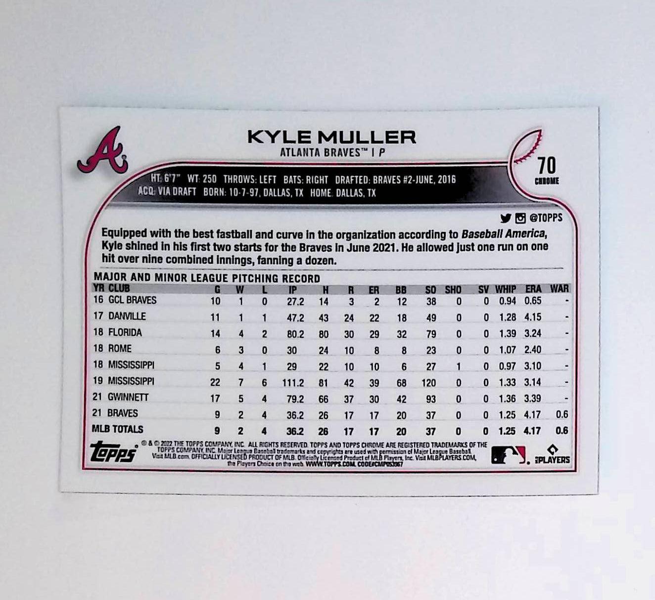 2022 Topps Chrome #70 Kyle Muller Rookie - LoCo Collectables
