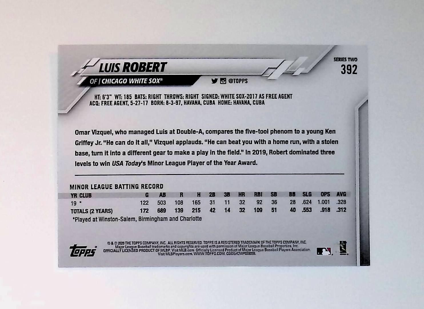 2020 Topps #392 Luis Robert Rookie - LoCo Collectables