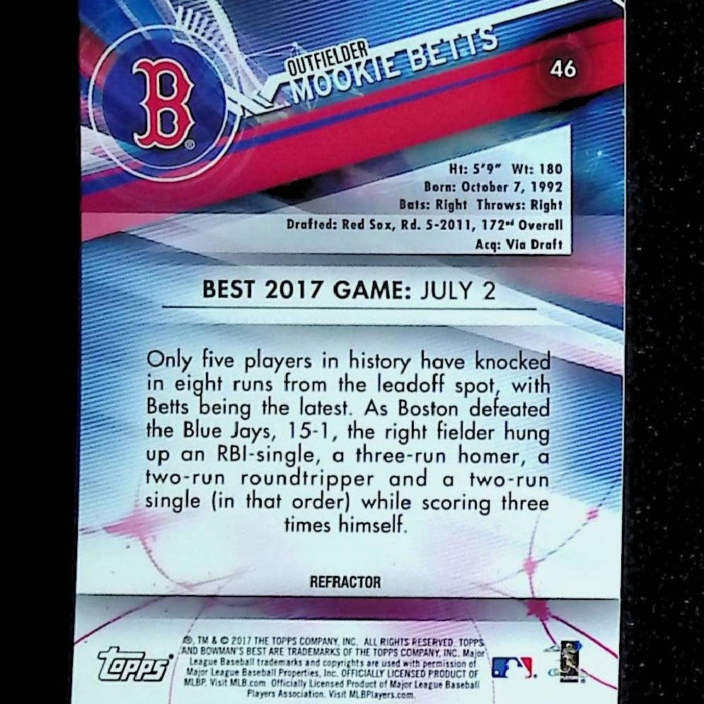 2017 Bowman's Best Refractor #46 Mookie Betts - LoCo Collectables