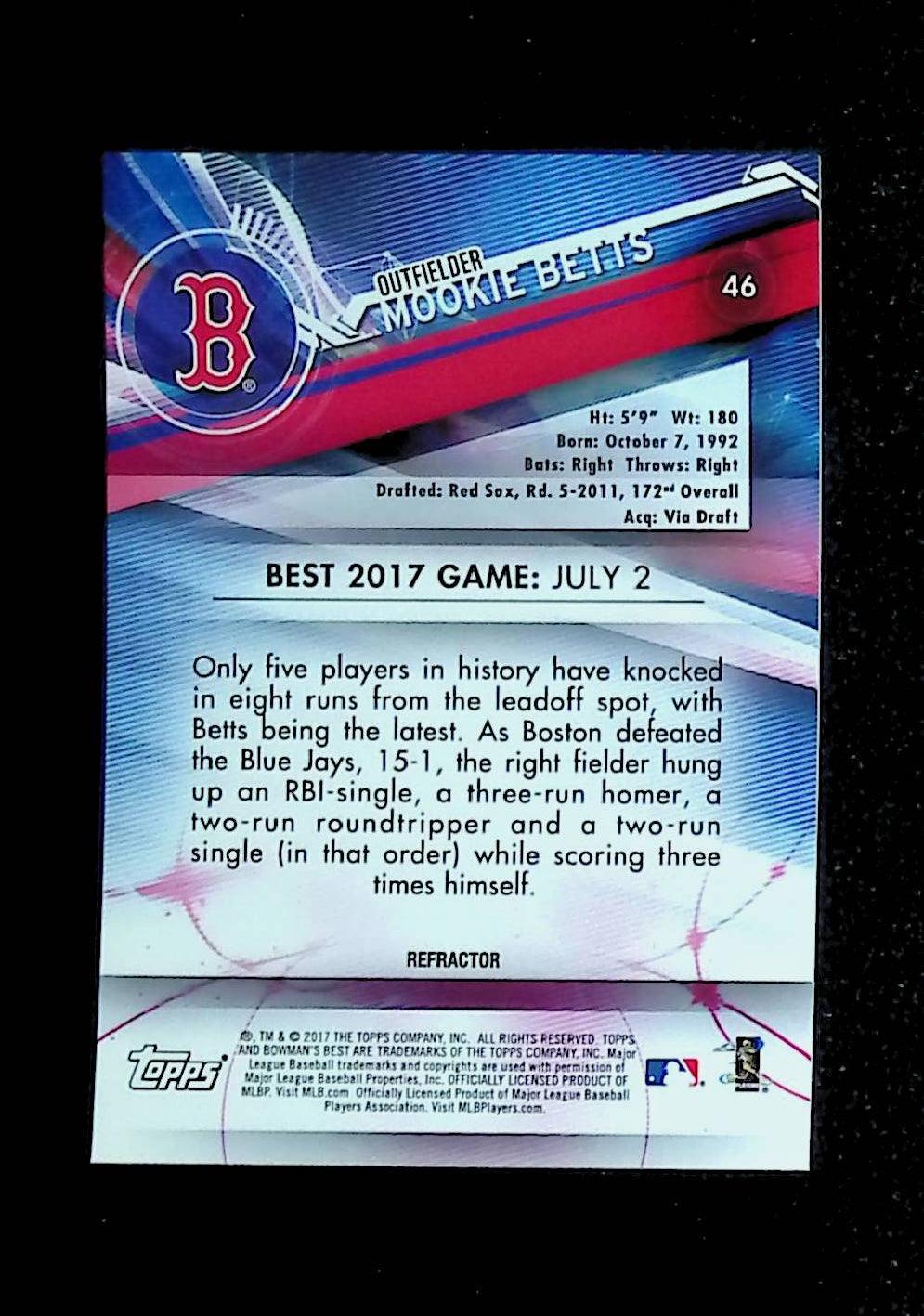 2017 Bowman's Best Refractor #46 Mookie Betts - LoCo Collectables