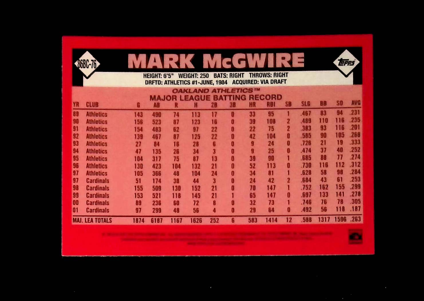 Mark McGwire 2021 Topps '86 Topps Silver Pack Chrome Refractor #86BC-76 - LoCo Collectables