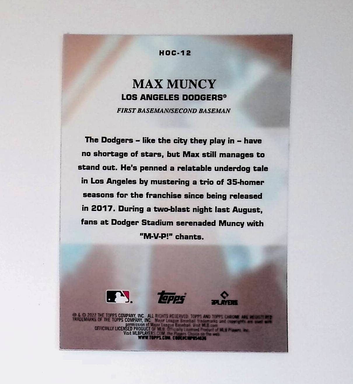 Max Muncy 2022 Topps Chrome Heart of the City "Los Angeles" #HOC-12 - LoCo Collectables