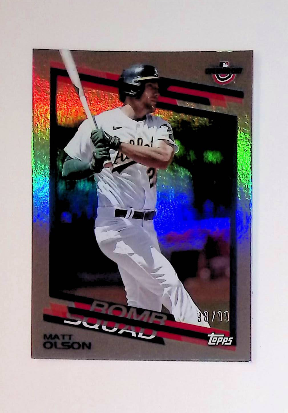 Matt Olson 2022 Topps Opening Day Bomb Squad Rainbow Foil #BS-24, 98 /99 - LoCo Collectables