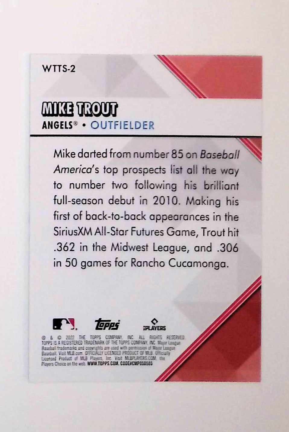 Mike Trout 2022 Topps Welcome to the Show #WTTS-2 - LoCo Collectables