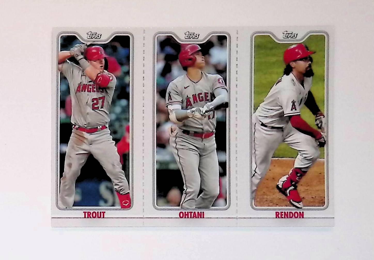 2022 Topps Opening Day Triple Play #TPC-1 Mike Trout Shohei Ohtani Anthony Rendon - LoCo Collectables