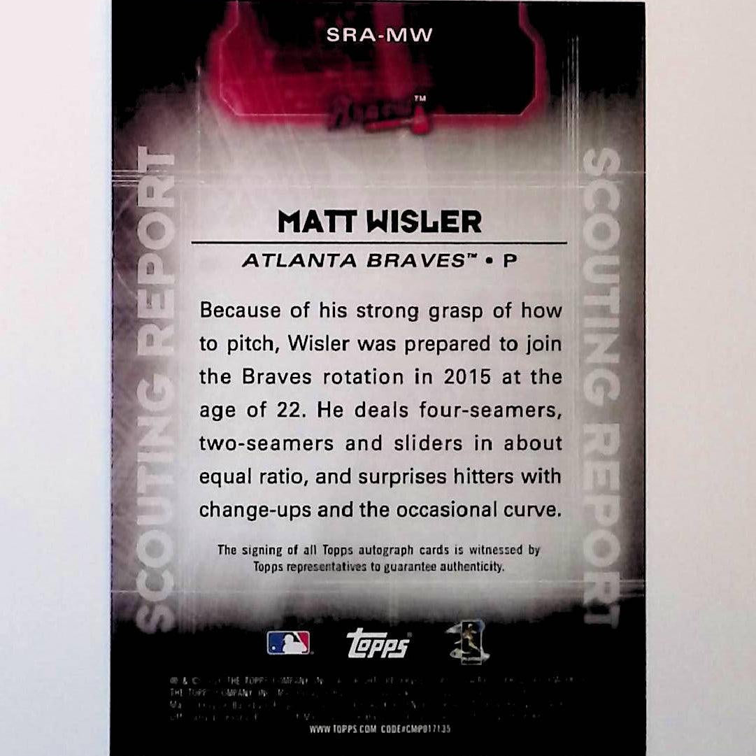 Matt Wisler 2016 Topps Scouting Report Autographs #SRA-MW - LoCo Collectables