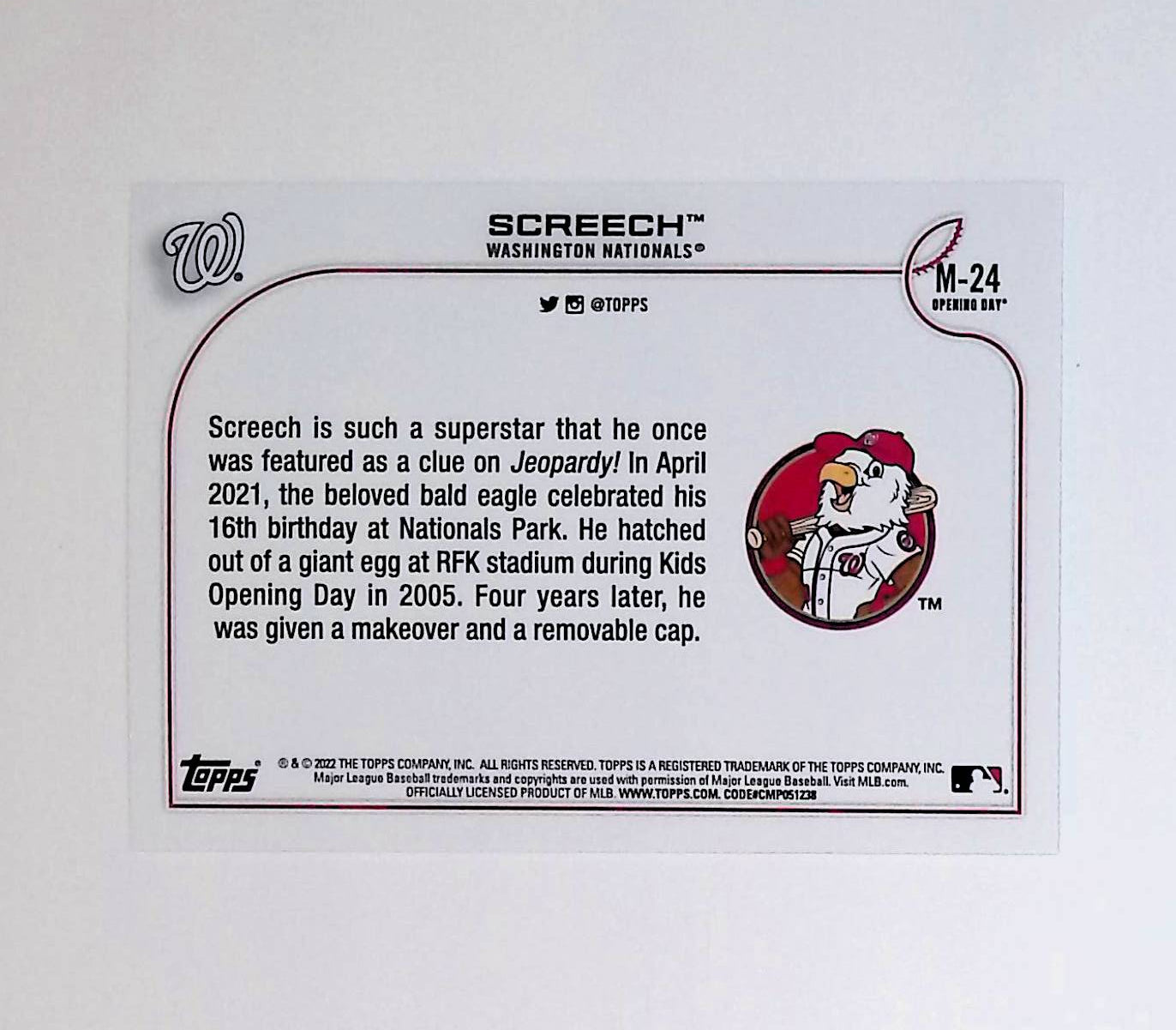 Screech 2022 Topps Opening Day Mascots #M-24 - LoCo Collectables