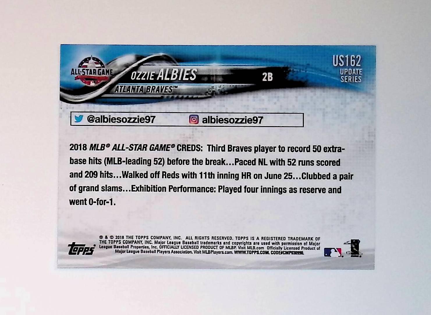 2018 Topps Update #US162 Ozzie Albies Rookie - LoCo Collectables