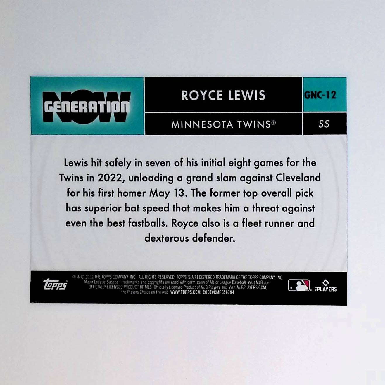 Royce Lewis 2022 Topps Chrome Update Generation Now #GNC-12 (Rookie Card) - LoCo Collectables