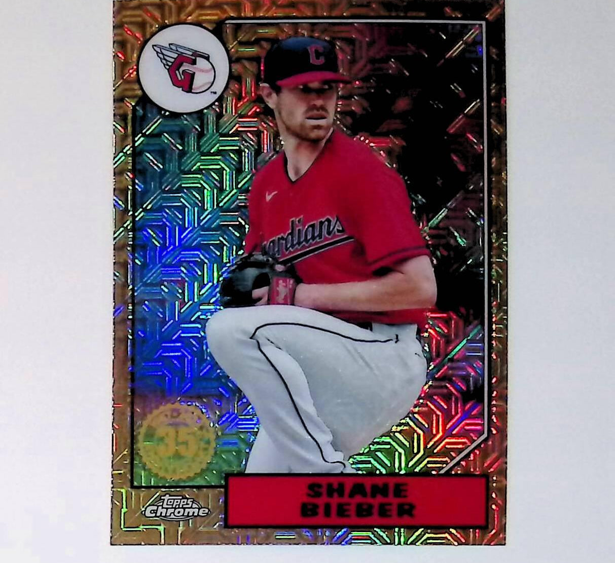 2022 Topps 1987 Topps Baseball #T87C-54 Shane Bieber Silver Pack Chrome - LoCo Collectables
