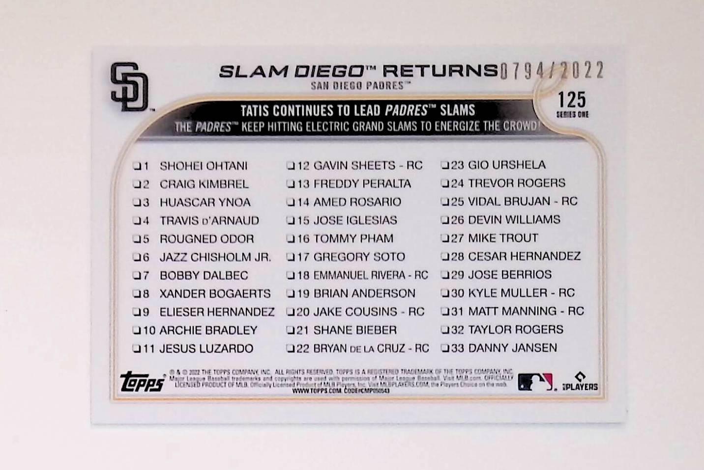 2022 Topps Gold #125 Fernando Tatis Jr Jurickson Profar Tommy Pham Jake Cronenworth - LoCo Collectables