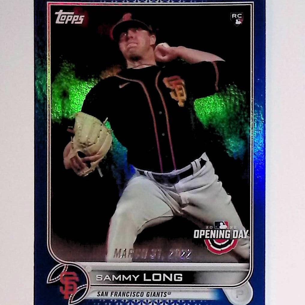 2022 Topps Opening Day #156 Sammy Long Rookie Blue Foil - LoCo Collectables