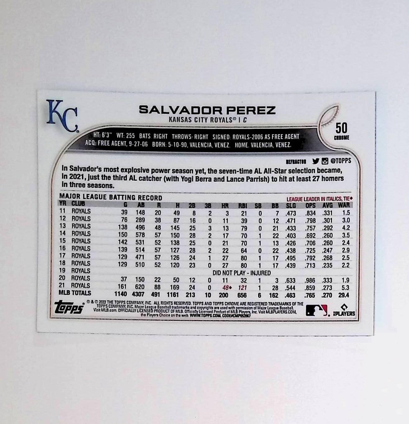 2022 Topps Chrome #50 Salvador Perez Refractor - LoCo Collectables