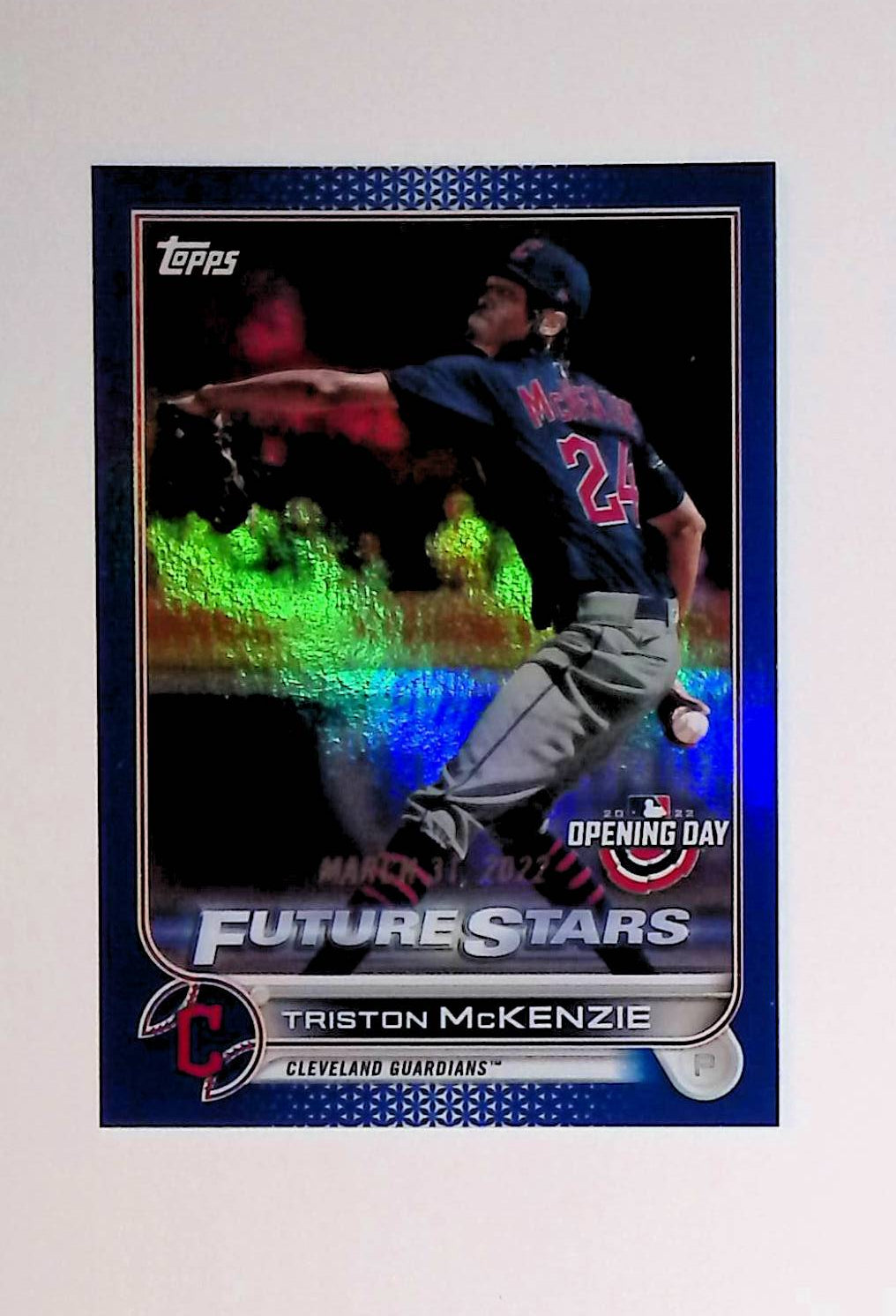 Triston McKenzie 2022 Topps Opening Day Blue Foil #85 (Future Stars) - LoCo Collectables