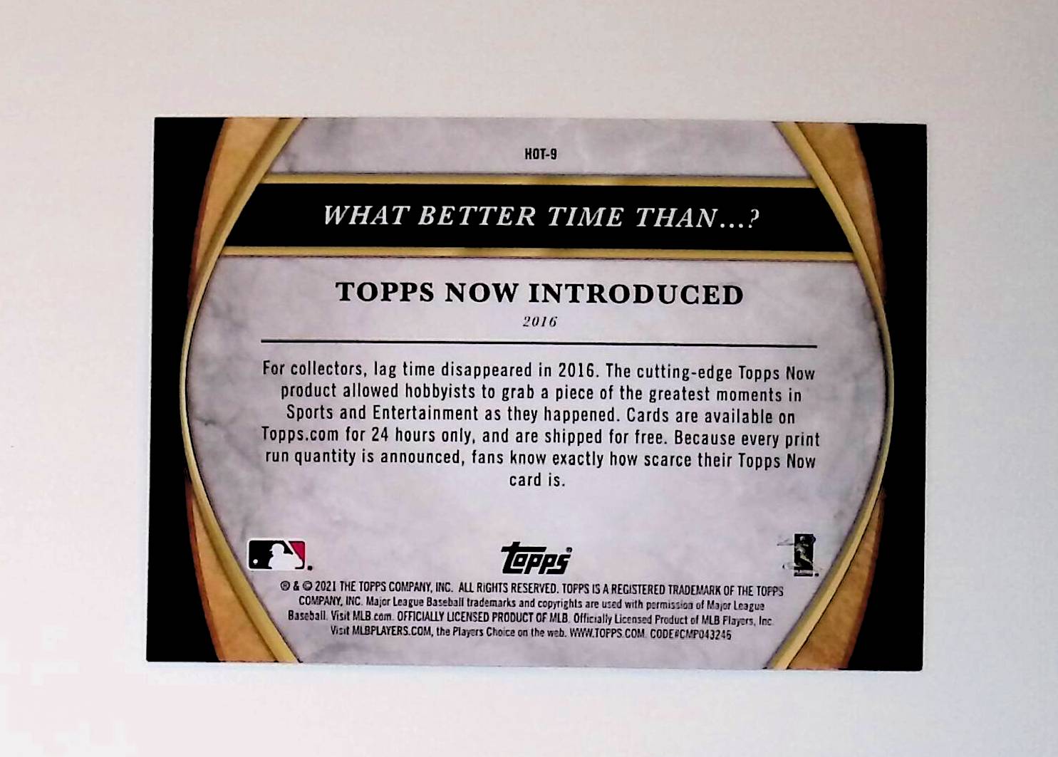 Topps Now Introduced 2021 Topps The History of Topps #HOT-9 - LoCo Collectables