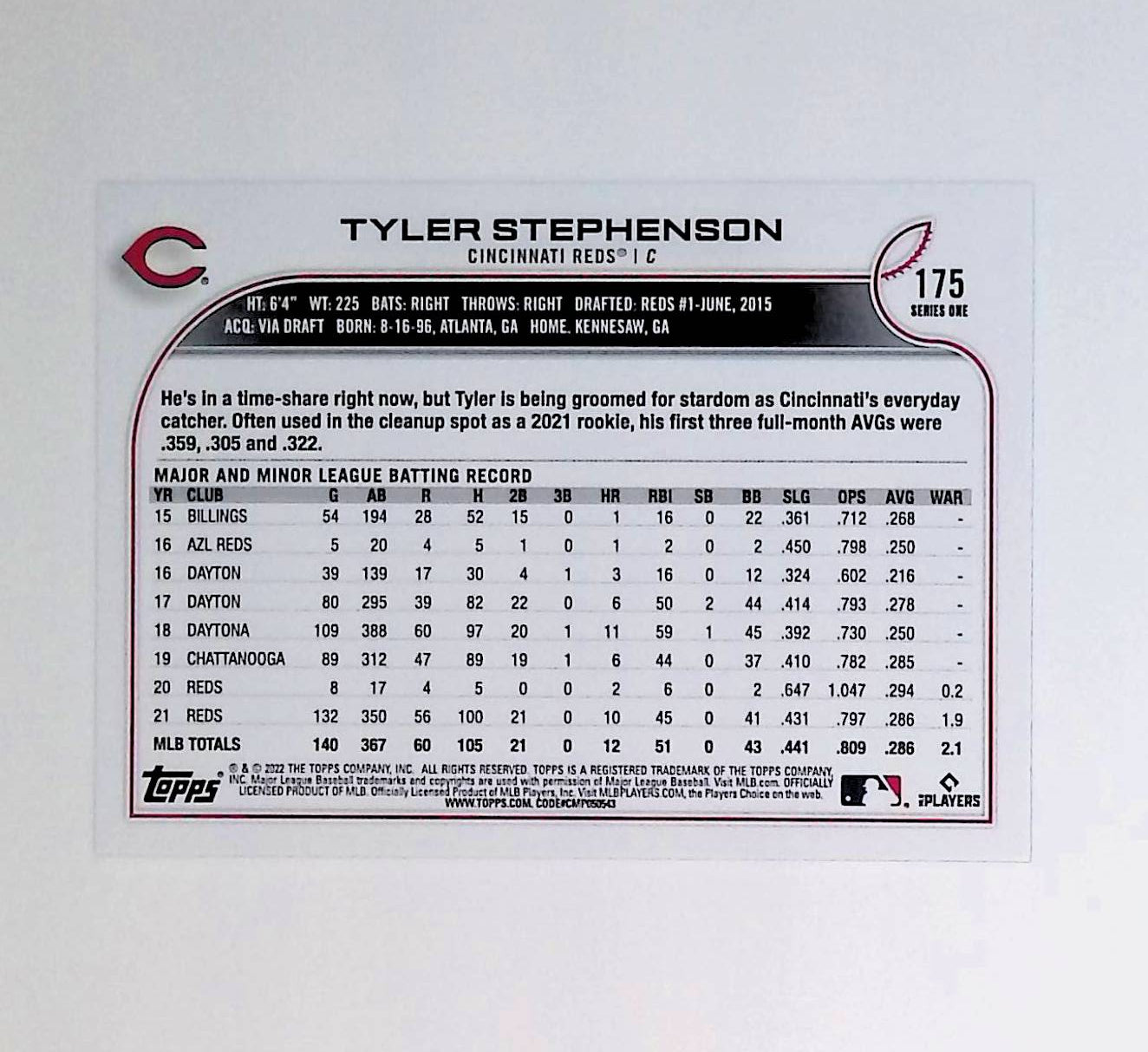 Tyler Stephenson 2022 Topps Rainbow Foil #175 (All-Star Rookie Cup) - LoCo Collectables