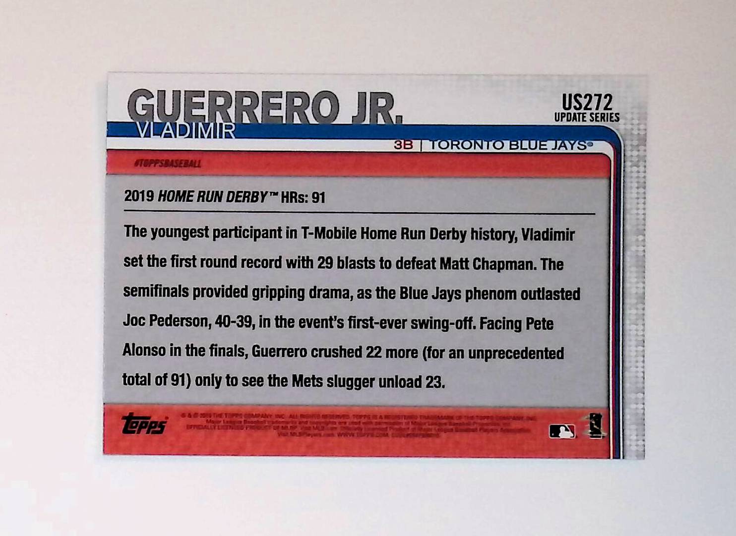 Vladimir Guerrero Jr 2019 Topps Update #US272 (Rookie Card) - LoCo Collectables