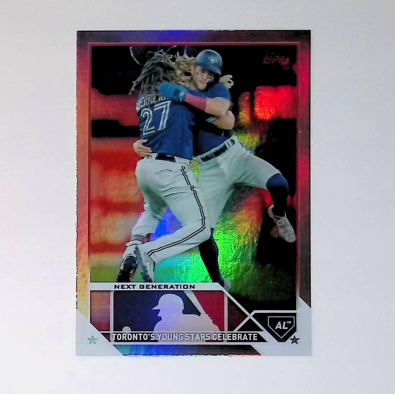 2023 Topps #216 Vladimir Guerrero Jr Bo Bichette Rainbow Foil - LoCo Collectables