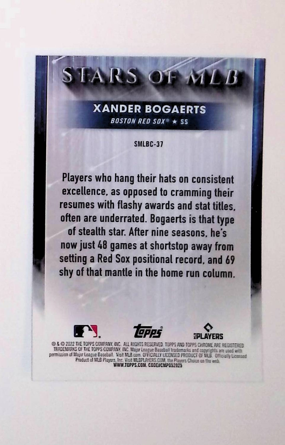 Xander Bogaerts 2022 Topps Stars of MLB Chrome #SMLBC-37 - LoCo Collectables