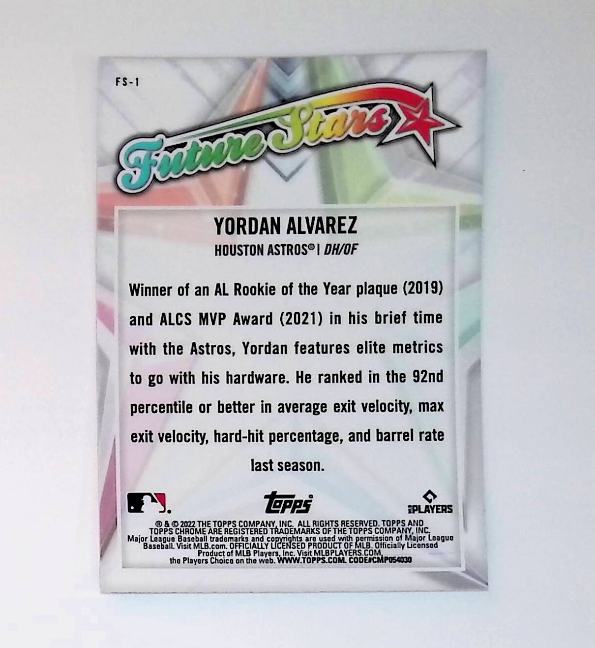 Yordan Alvarez 2022 Topps Chrome Future Stars #FS-1 - LoCo Collectables