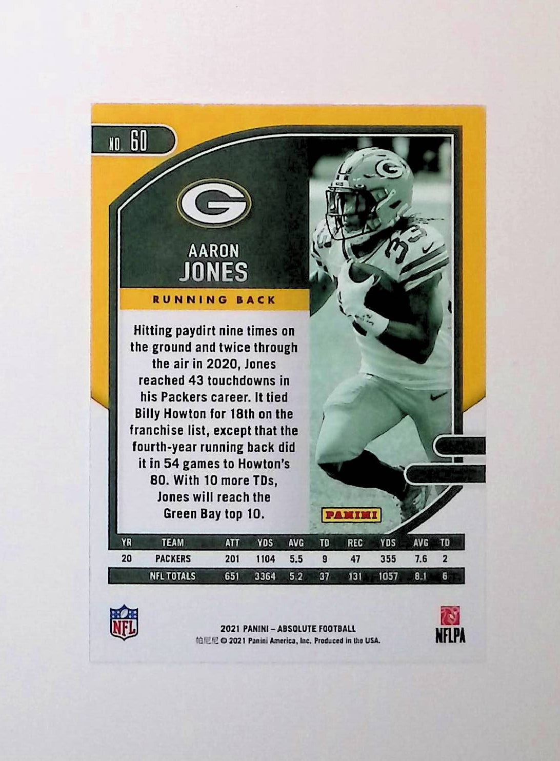 Aaron Jones 2021 Panini Absolute Football Red Foil #60 - LoCo Collectables