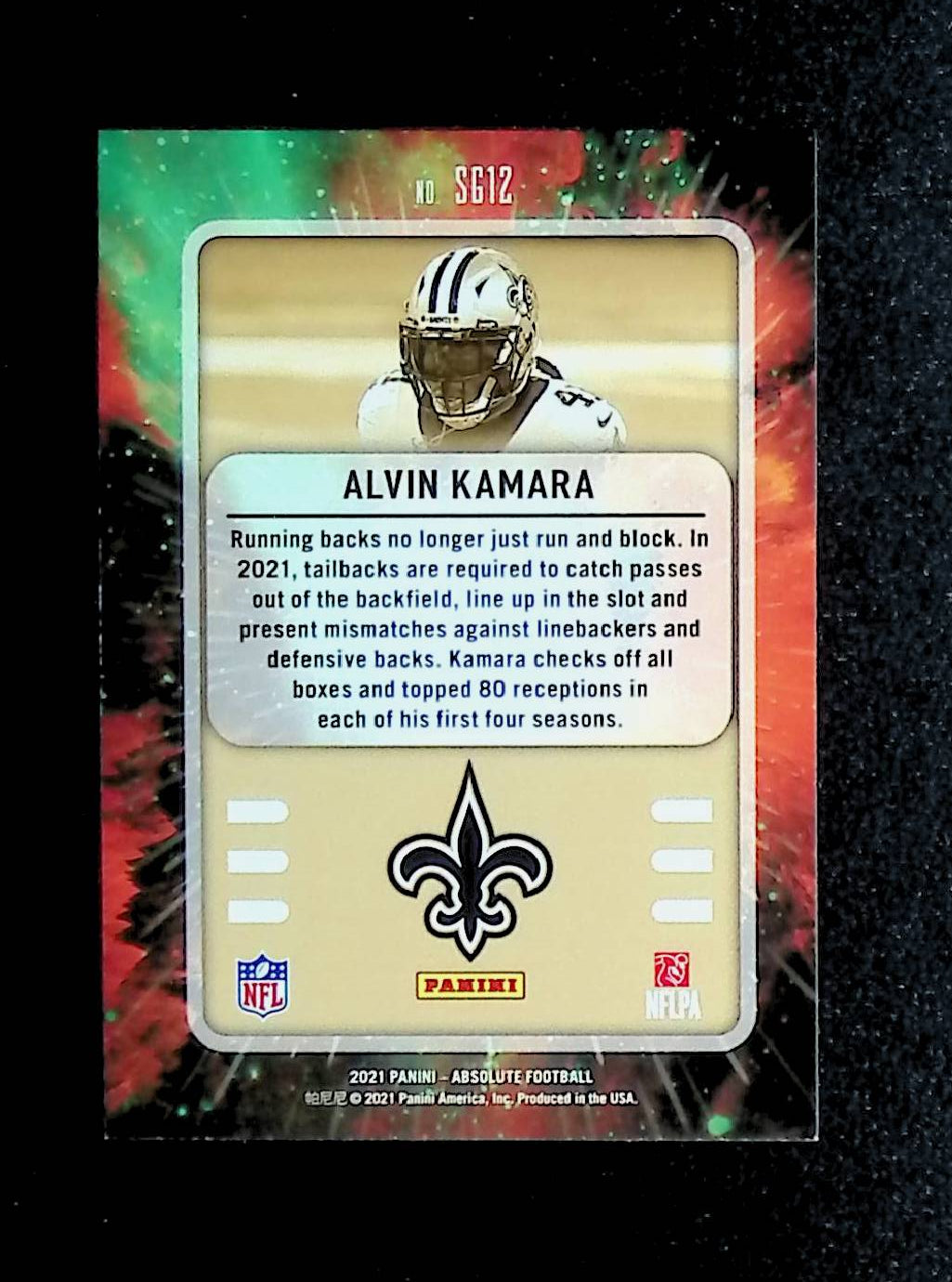 Alvin Kamara 2021 Panini Absolute Football Star Gazing #SG12 - LoCo Collectables