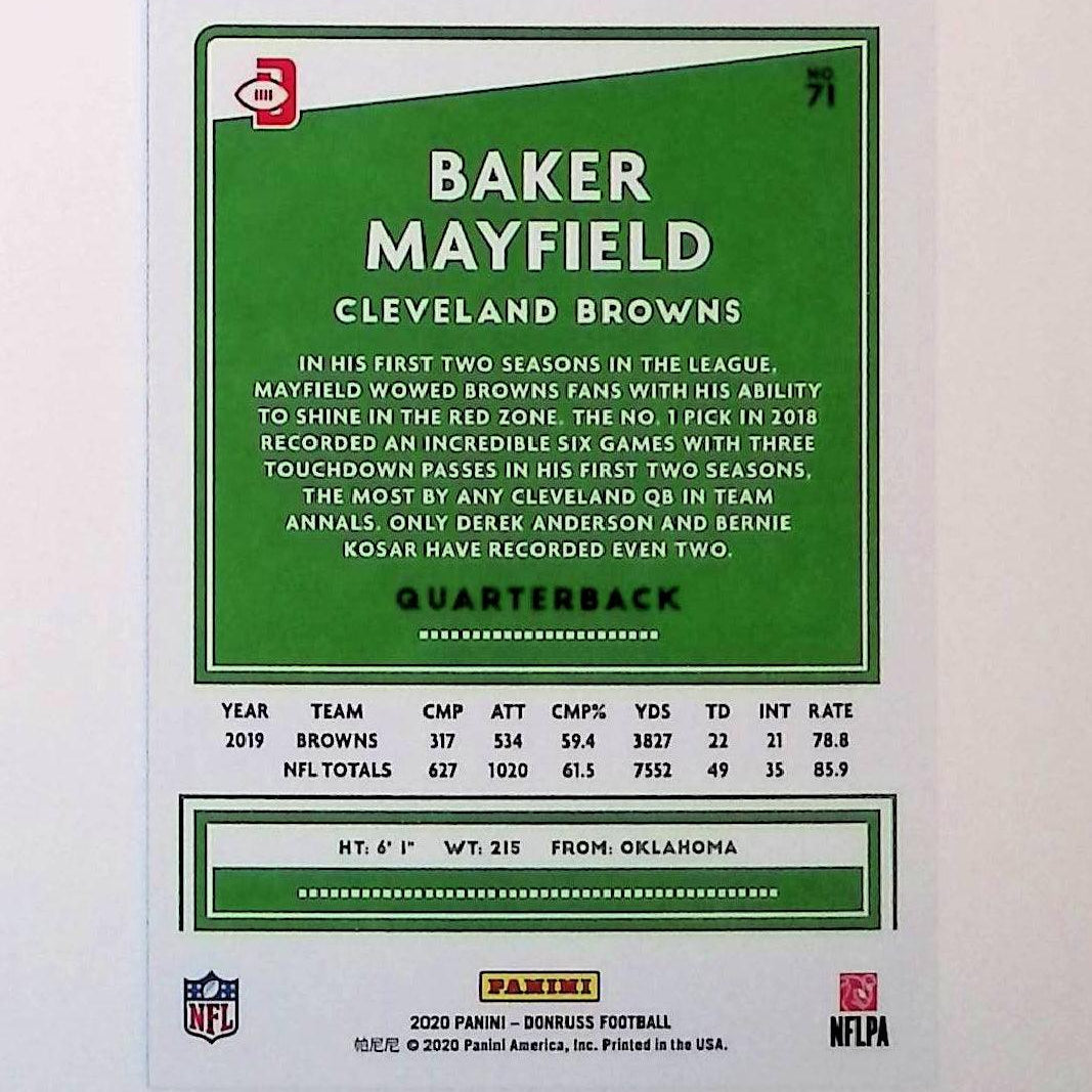 2020 Donruss Press Proof Blue #71 Baker Mayfield Photo Variation - LoCo Collectables