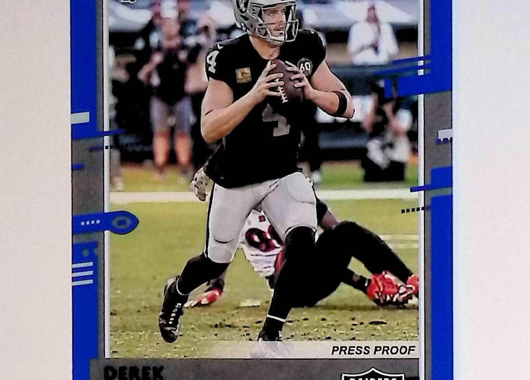 2020 Donruss Press Proof Blue #197 Derek Carr Photo Variation - LoCo Collectables
