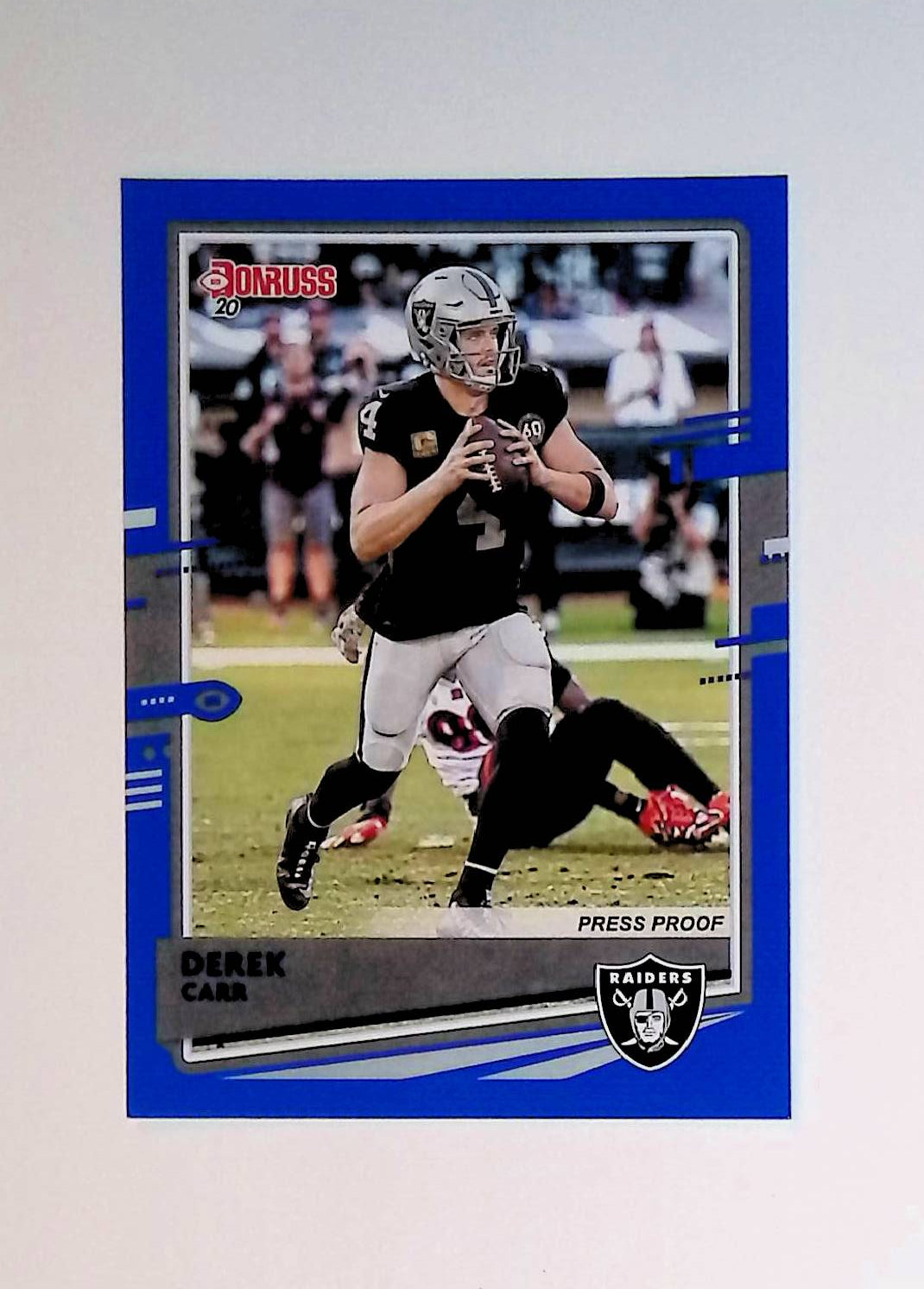 Derek Carr 2020 Donruss Press Proof Blue #197 (Photo Variation SP) - LoCo Collectables