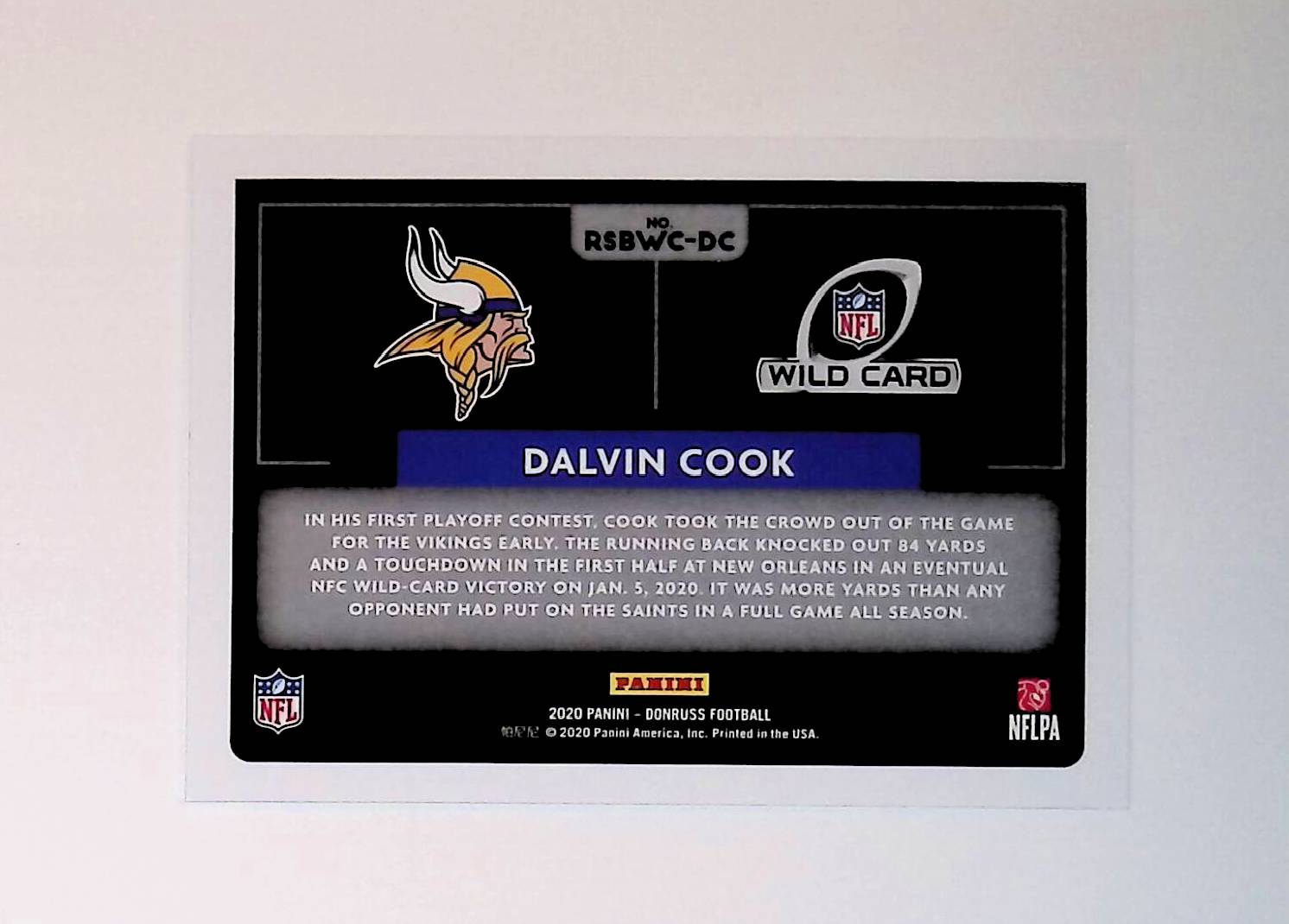 Dalvin Cook 2020 Donruss Road to the Super Bowl Wild Card #RSBWC-DC - LoCo Collectables