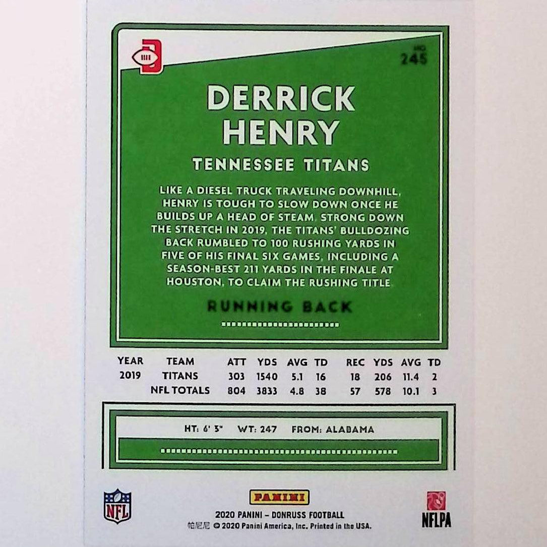 Derrick Henry 2020 Donruss Press Proof Blue #245 (Photo Variation SP) - LoCo Collectables