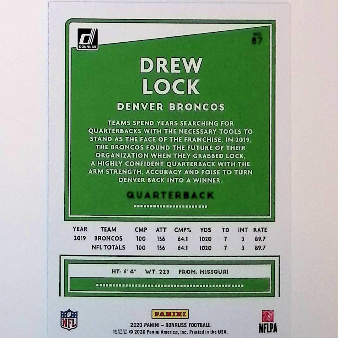 Drew Lock 2020 Donruss Press Proof Blue #87 - LoCo Collectables
