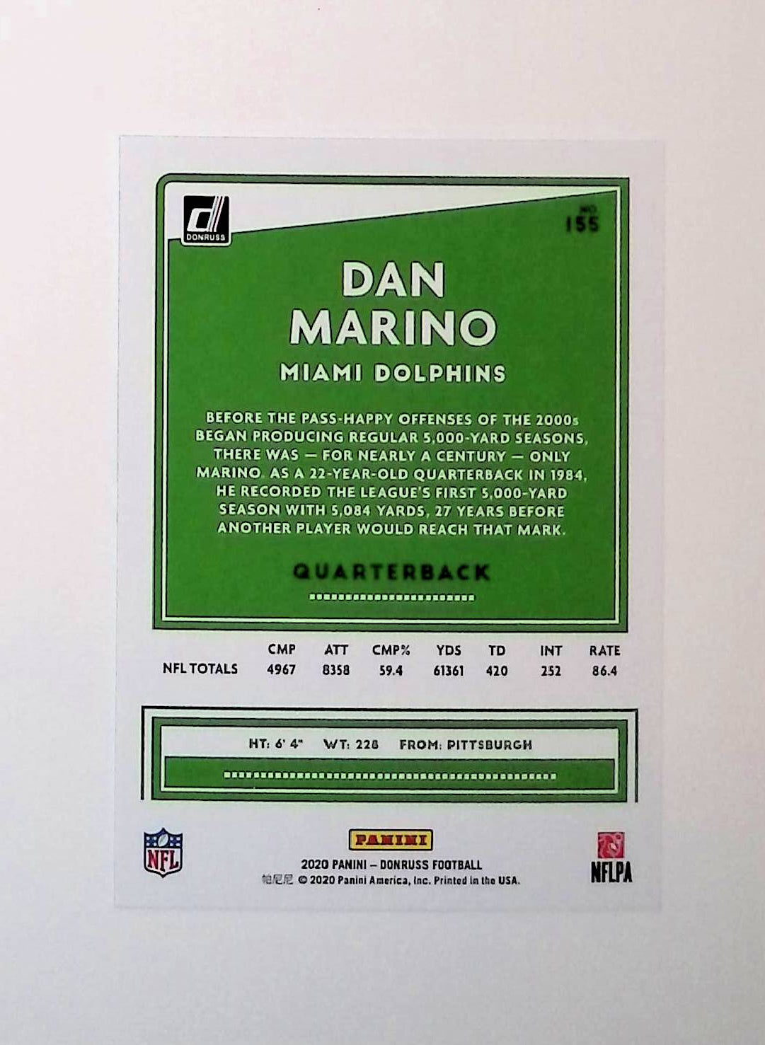 Dan Marino 2020 Donruss #155 - LoCo Collectables