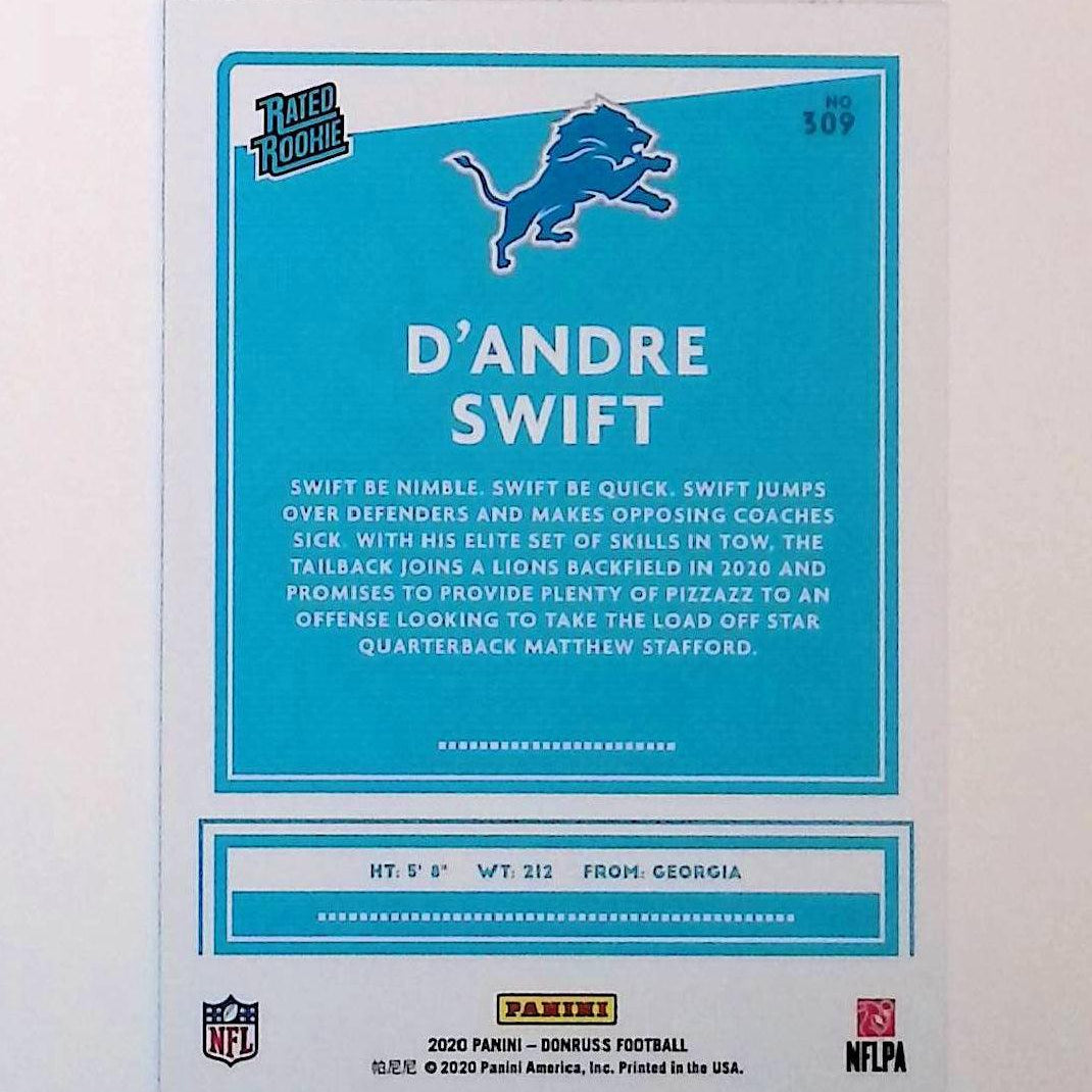 2020 Donruss Press Proof Blue #309 D'Andre Swift Rated Rookie - LoCo Collectables