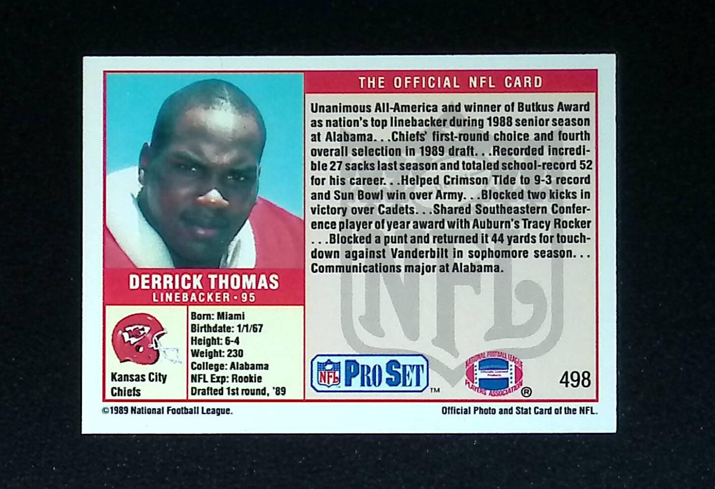 1989 Pro Set #498 Derrick Thomas Rookie - LoCo Collectables