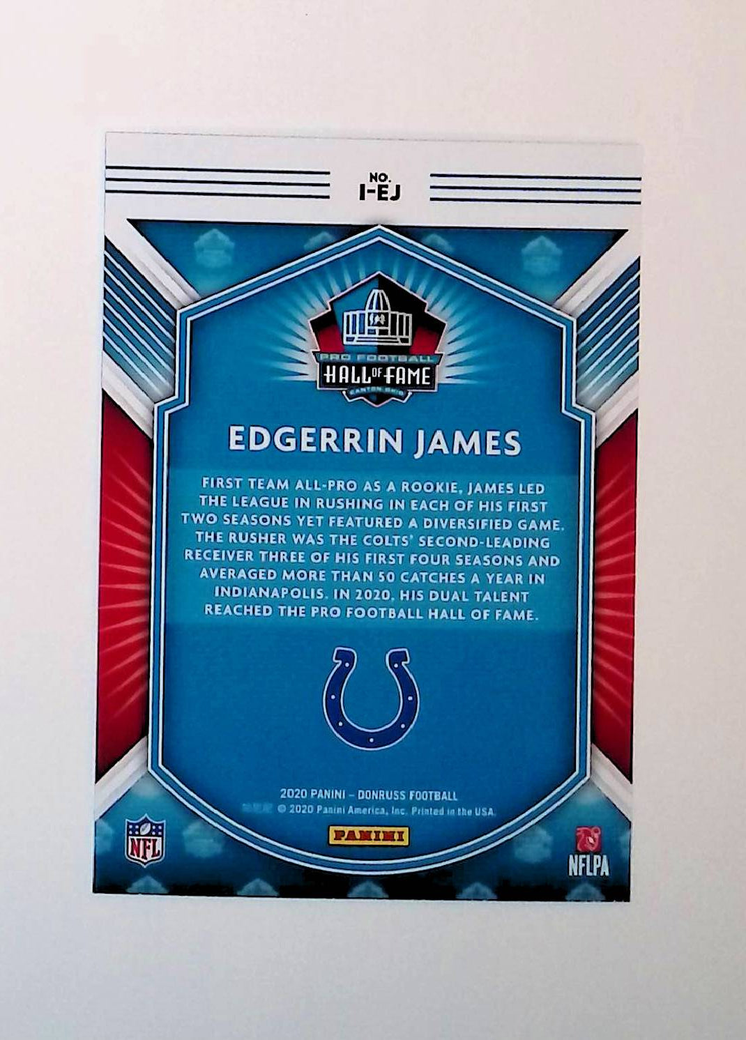 Edgerrin James 2020 Donruss Inducted #I-EJ - LoCo Collectables