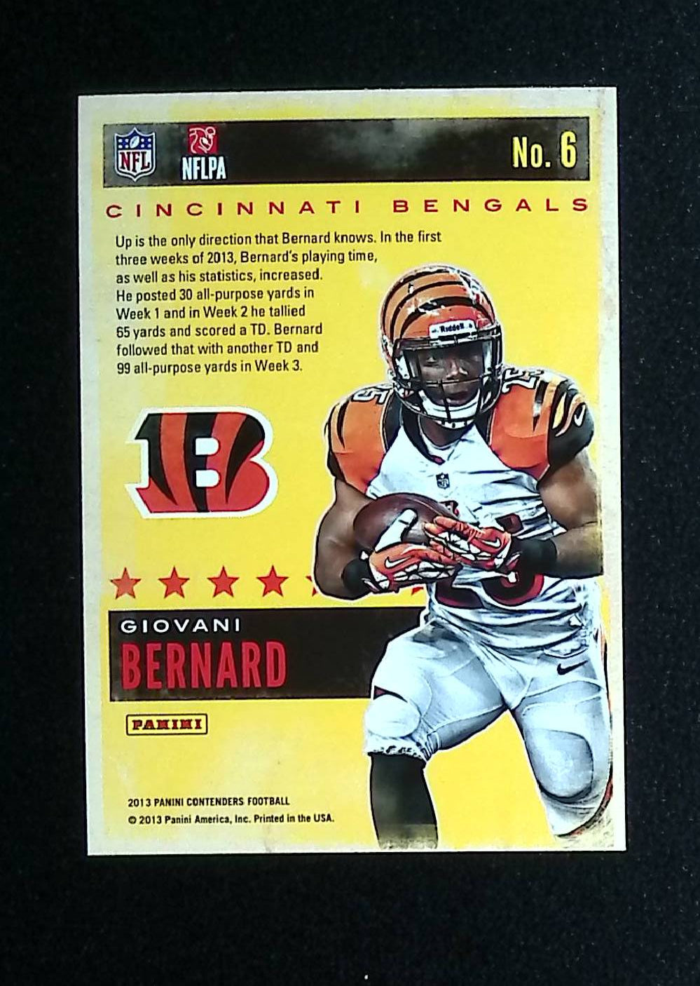 Giovani Bernard 2013 Panini Contenders ROY Contenders #6 (Rookie Card) - LoCo Collectables