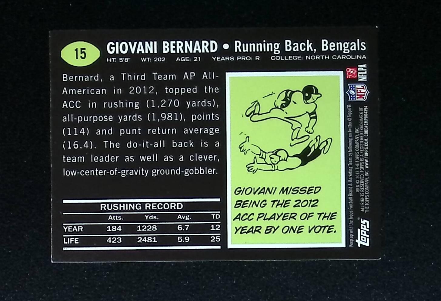 2013 Topps 1969 Blue Wal-Mart #15 Giovani Bernard Rookie - LoCo Collectables