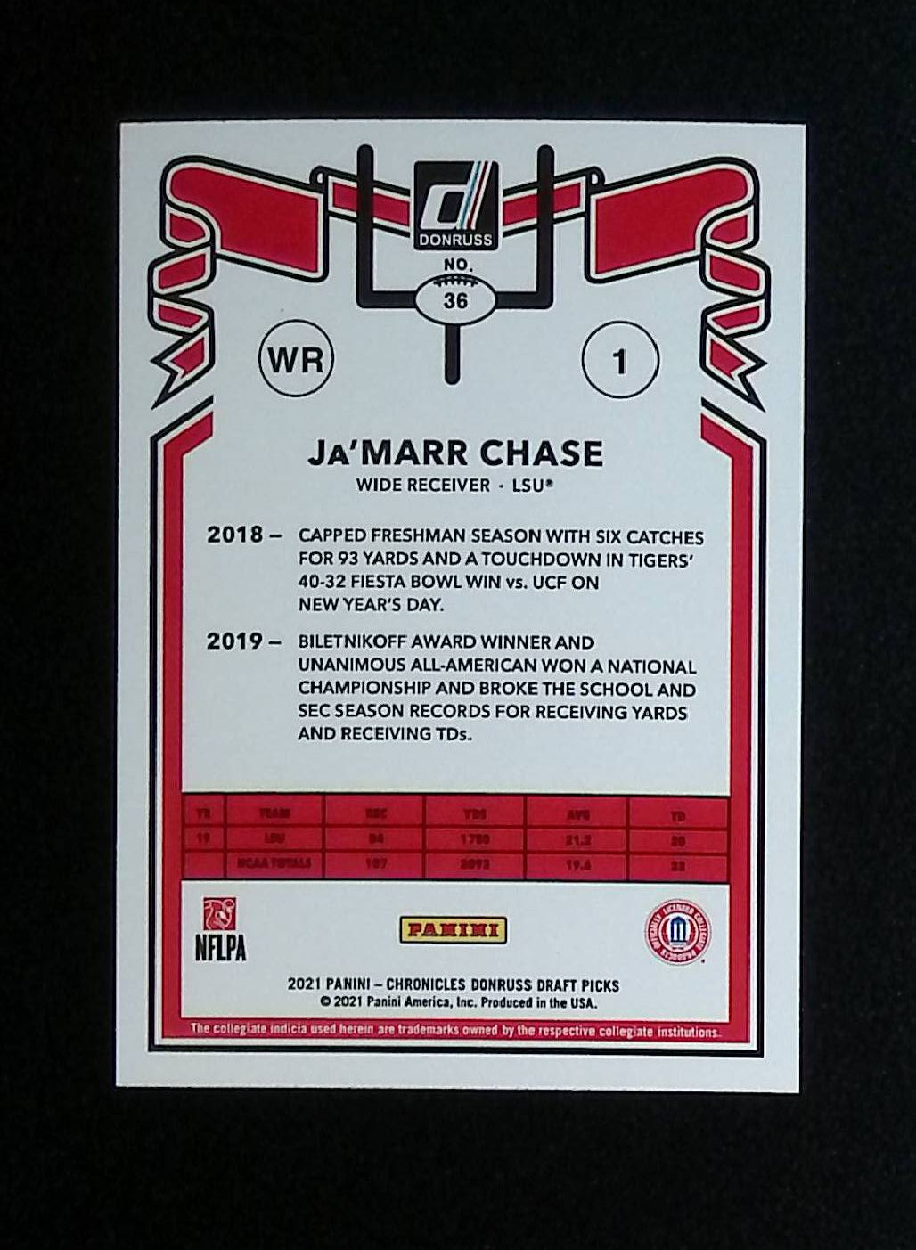 Ja'marr Chase 2021 Panini Chronicles Donruss Draft Picks Retro #36 (Rookie Card) - LoCo Collectables