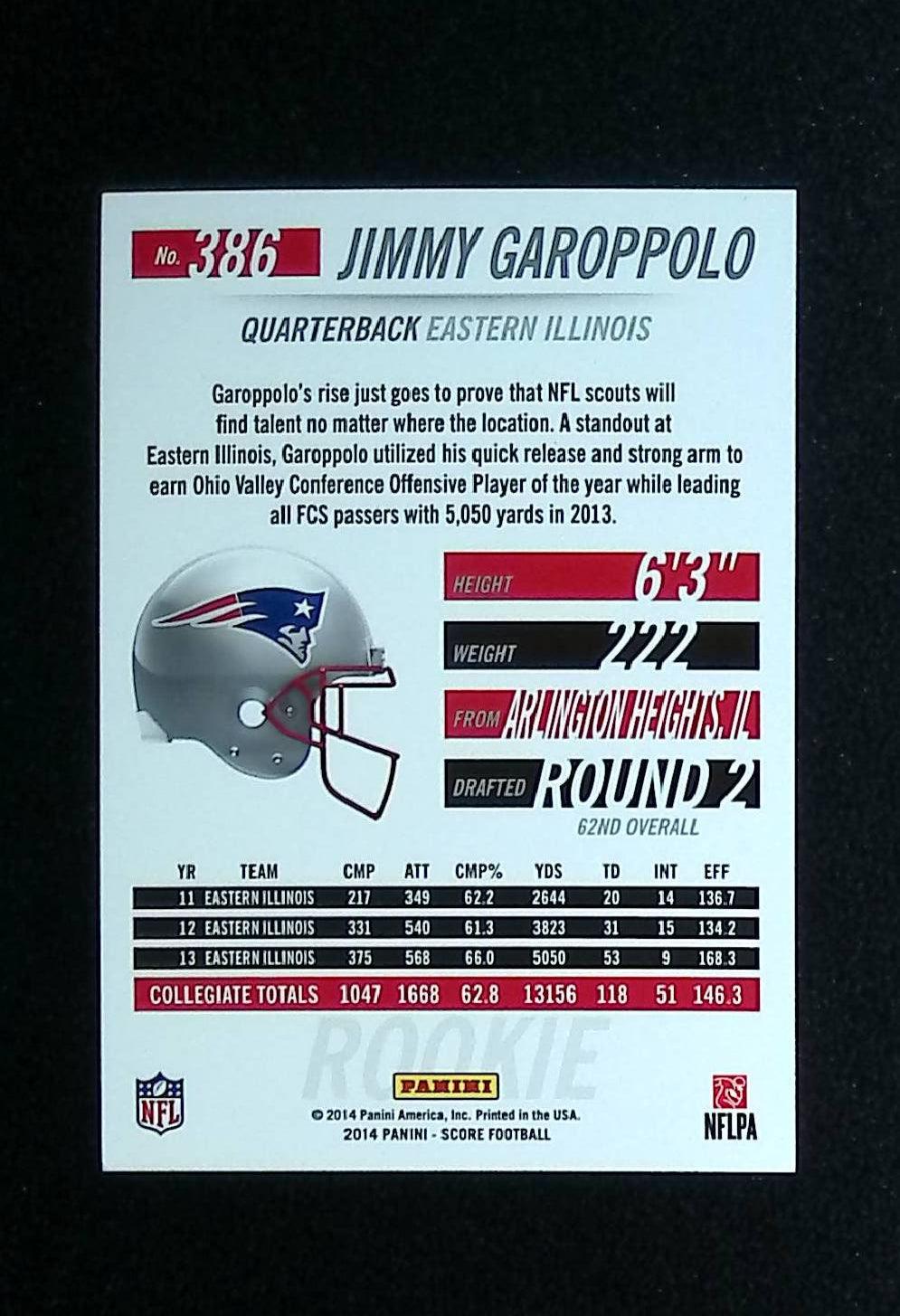 2014 Score #386 Jimmy Garoppolo Rookie - LoCo Collectables