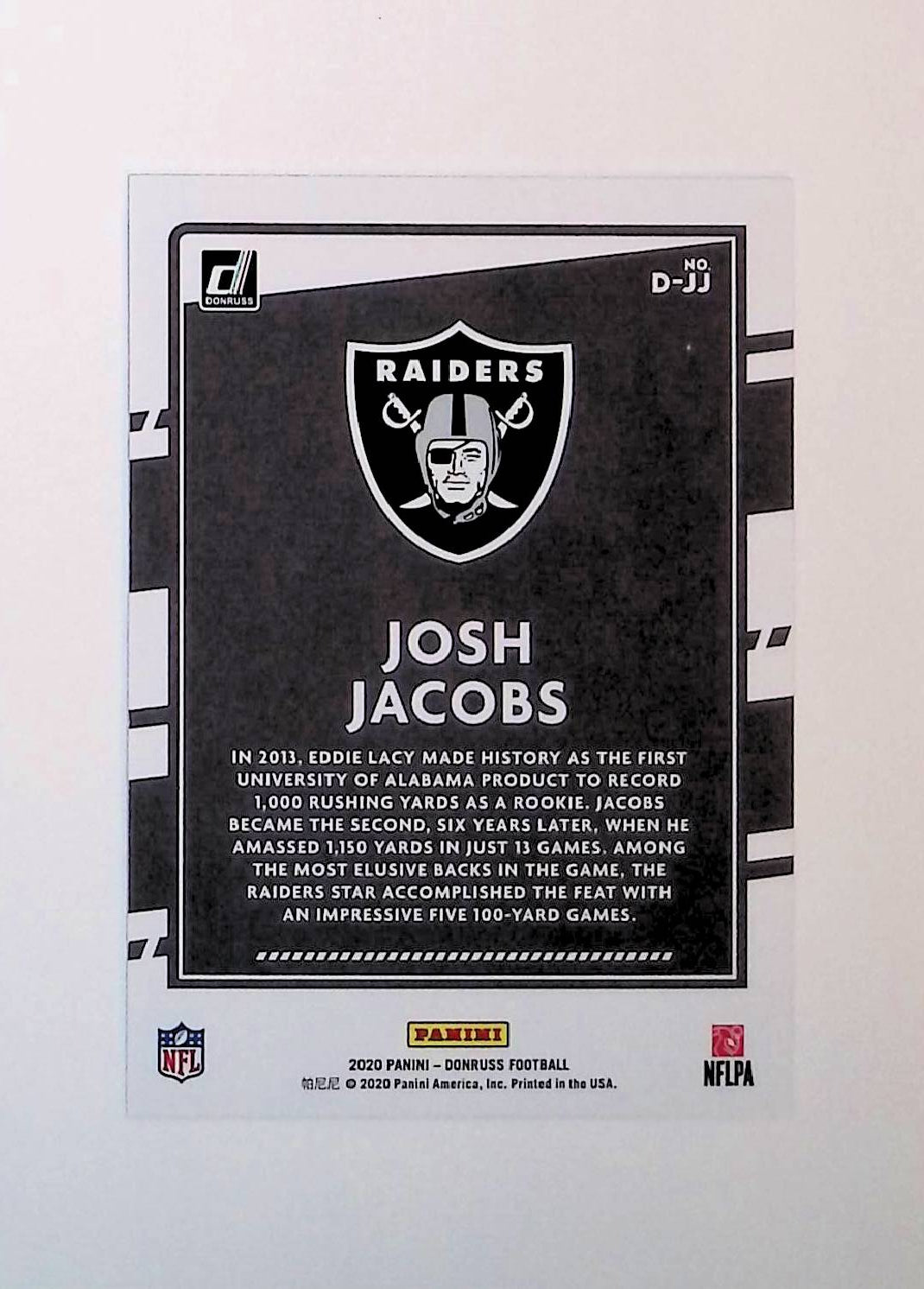 Josh Jacobs 2020 Donruss Dominators #D-JJ - LoCo Collectables