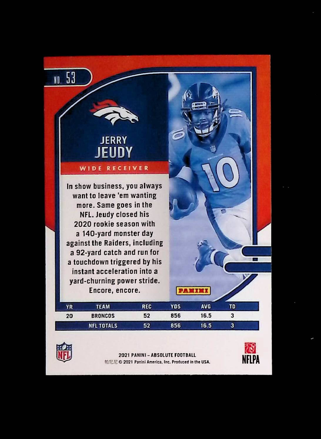 Jerry Jeudy 2021 Panini Absolute Football Red Foil #53 - LoCo Collectables