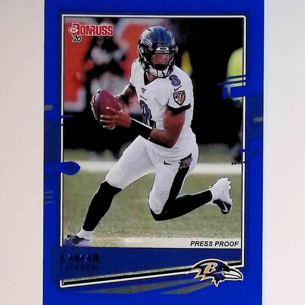 2020 Donruss Press Proof Blue #33 Lamar Jackson - LoCo Collectables